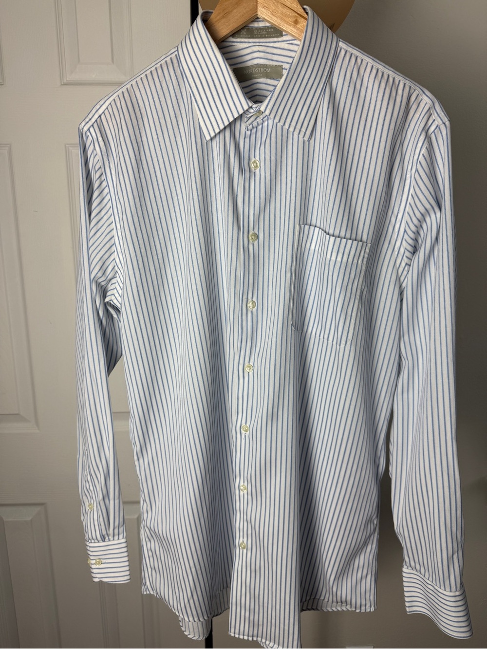 Nordstrom Blue and White Striped Dress Shirt